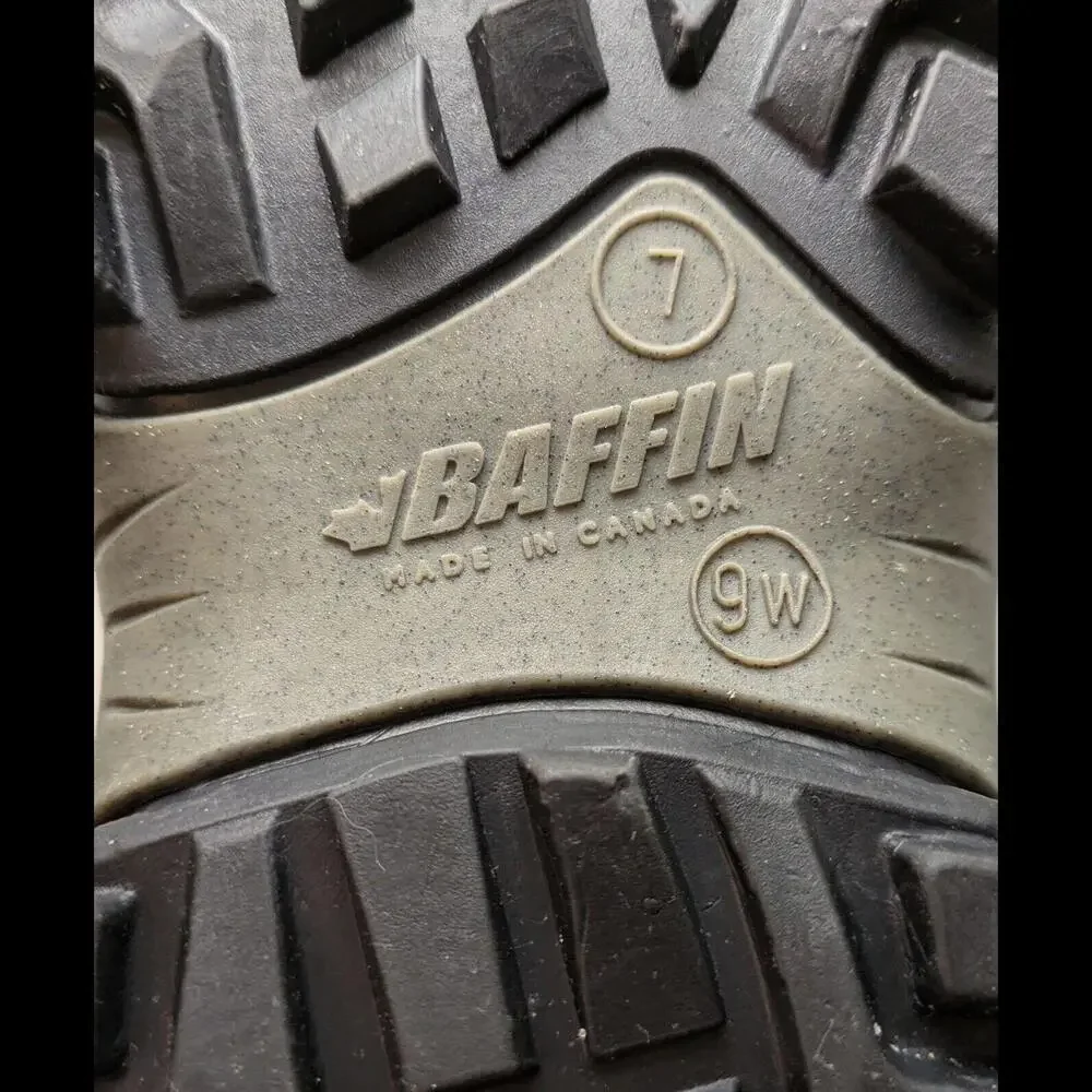 Unisex Baffin Technology Black Nylon/Rubber Canada Winter Boots Size 7M‎ 9W